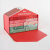 The 10 Days of Sleigh advent calendar open, showing all ten numbered foil boxes in red, pink and sage