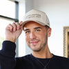 Tan beige Babylighting My Back Out Hat stylist headwear by House of Foils
