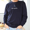 Better Together Hoodie wishbone and ribbon design detail in navy