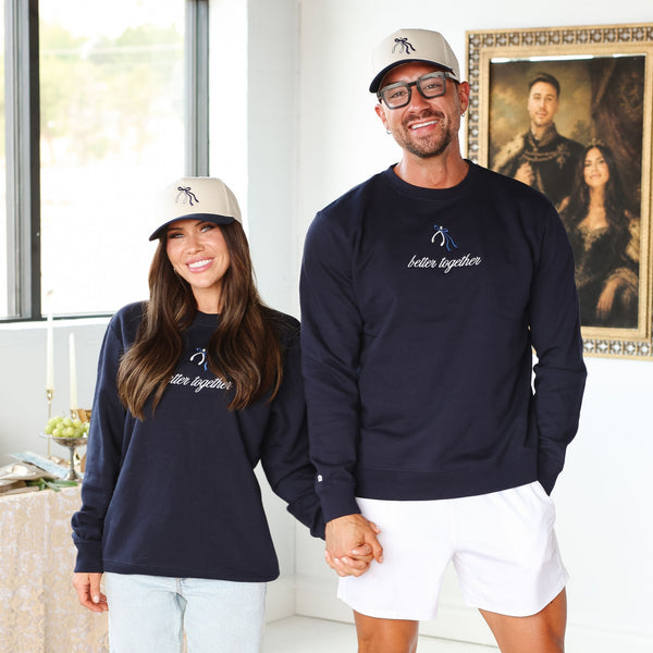 Navy Better Together Hoodie front view for hair stylists