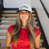 Black hair stylist hat by House of Foils - adjustable fit