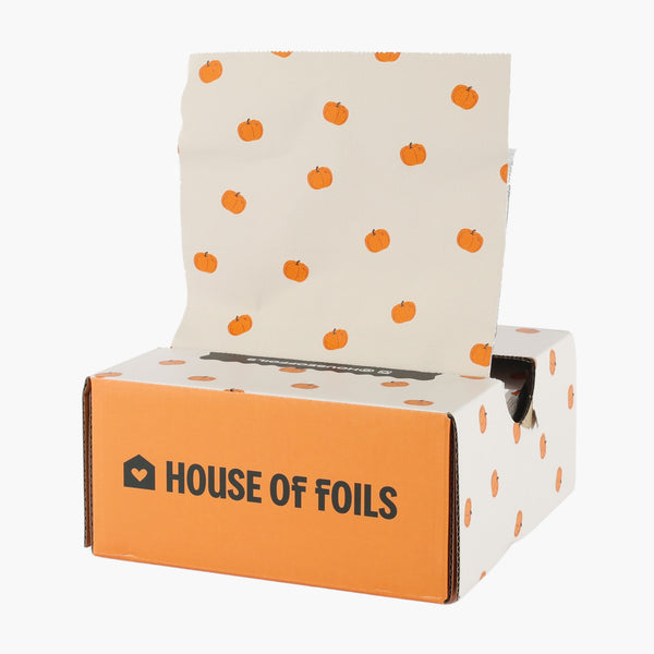 House of Harvest white pumpkin print hair foils 6x12.5 inch 500 sheet pack by House of Foils
