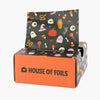 House of Monster Mash 6x12.5 inch hair foil in black with colorful Halloween icons, shown on an orange House of Foils box