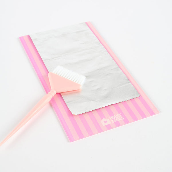 Pink Stripe Balayage Board in use during salon balayage service