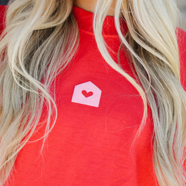 House of Foils Hot Girls Do Hair tee - bold graphic on red cotton