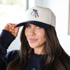 Wishbone Hat in white with navy brim by House of Foils x Jessi & Stew Stylez